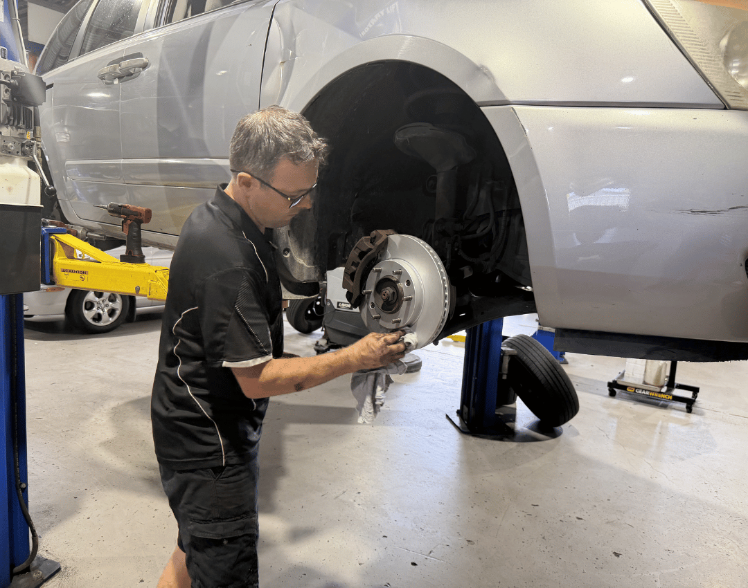 Car Being Serviced At Harmac Automotive, Sunshine Coast Mechanic Workshop