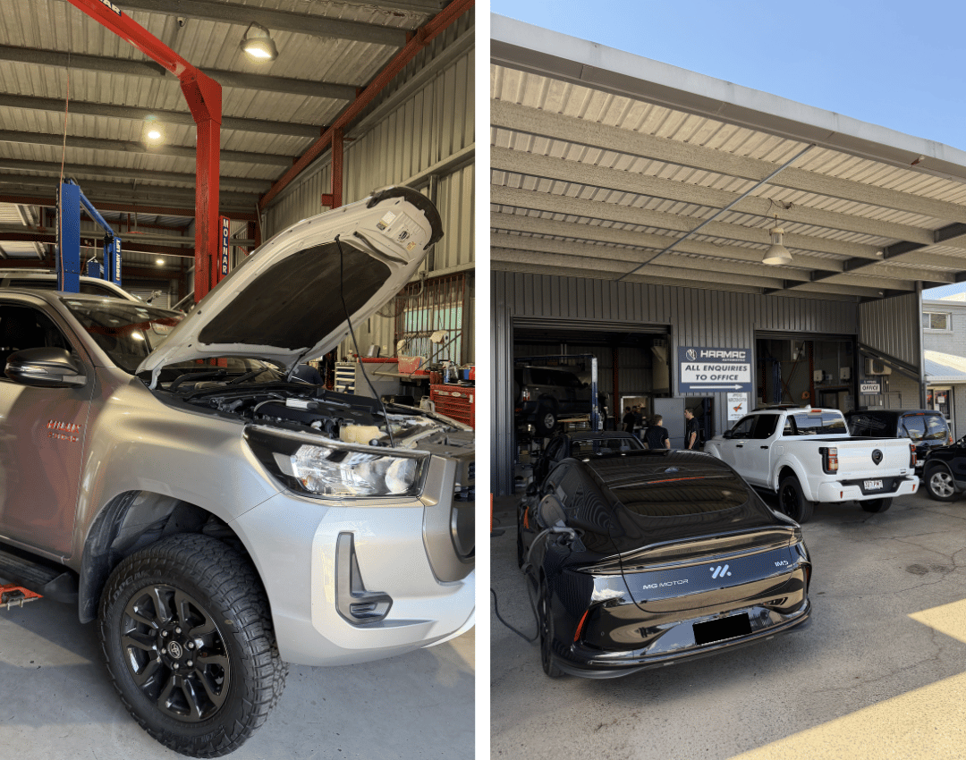Cars Being Serviced At Harmac Automotive, Sunshine Coast Mechanic Workshop